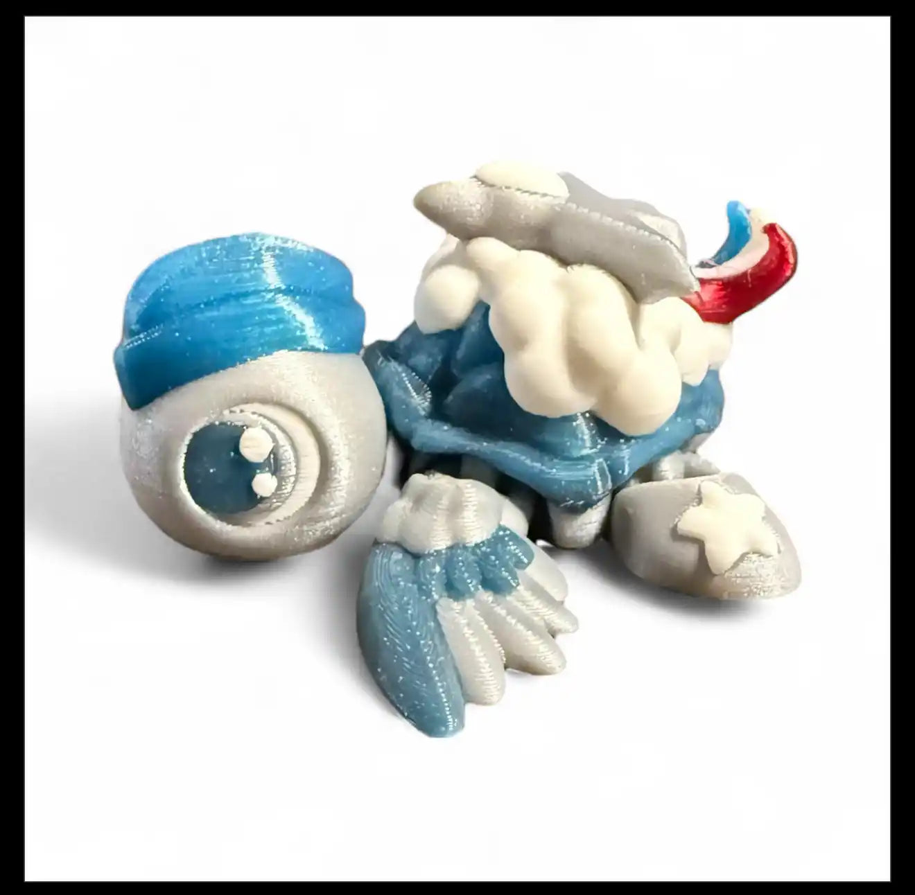 Military Turtles - Patriotic Themed Desk Creature - 3D Printed Articulating Figure