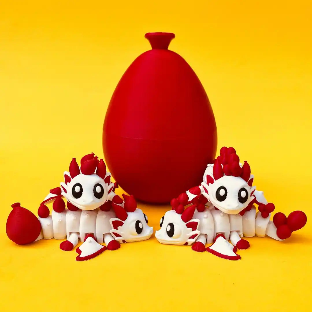Themed Mini Dragons - Themed Dragons with Matching Eggs - 3D Printed Articulating Figure