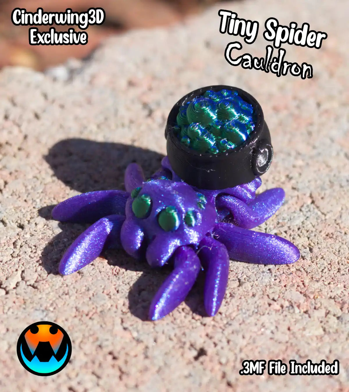Articulated Themed Spiders - Arachnid Desk Creature - 3D Printed Articulating Figure