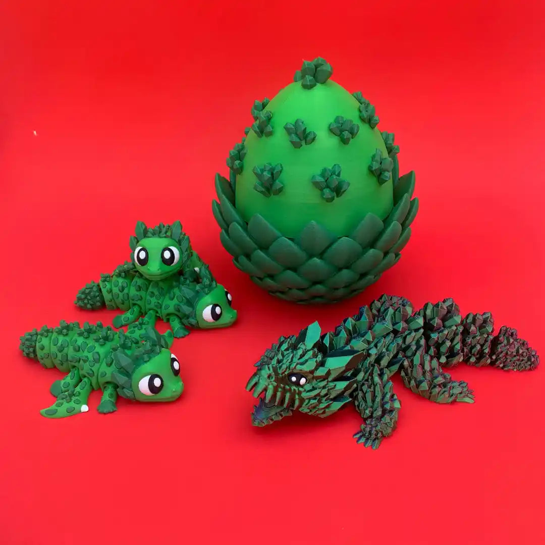 Themed Mini Dragons - Themed Dragons with Matching Eggs - 3D Printed Articulating Figure