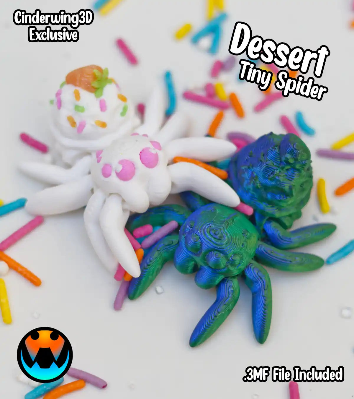 Articulated Themed Spiders - Arachnid Desk Creature - 3D Printed Articulating Figure