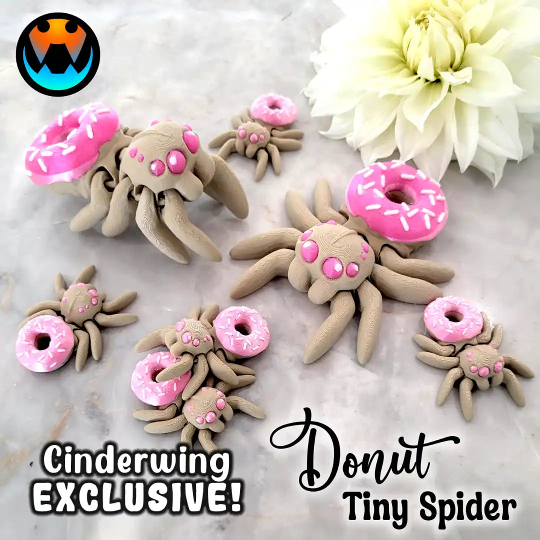 Articulated Themed Spiders - Arachnid Desk Creature - 3D Printed Articulating Figure