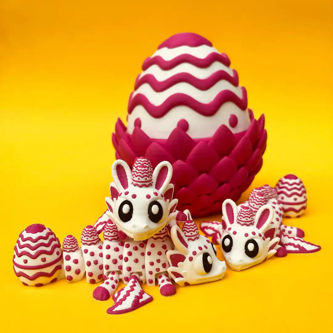 Themed Mini Dragons - Themed Dragons with Matching Eggs - 3D Printed Articulating Figure