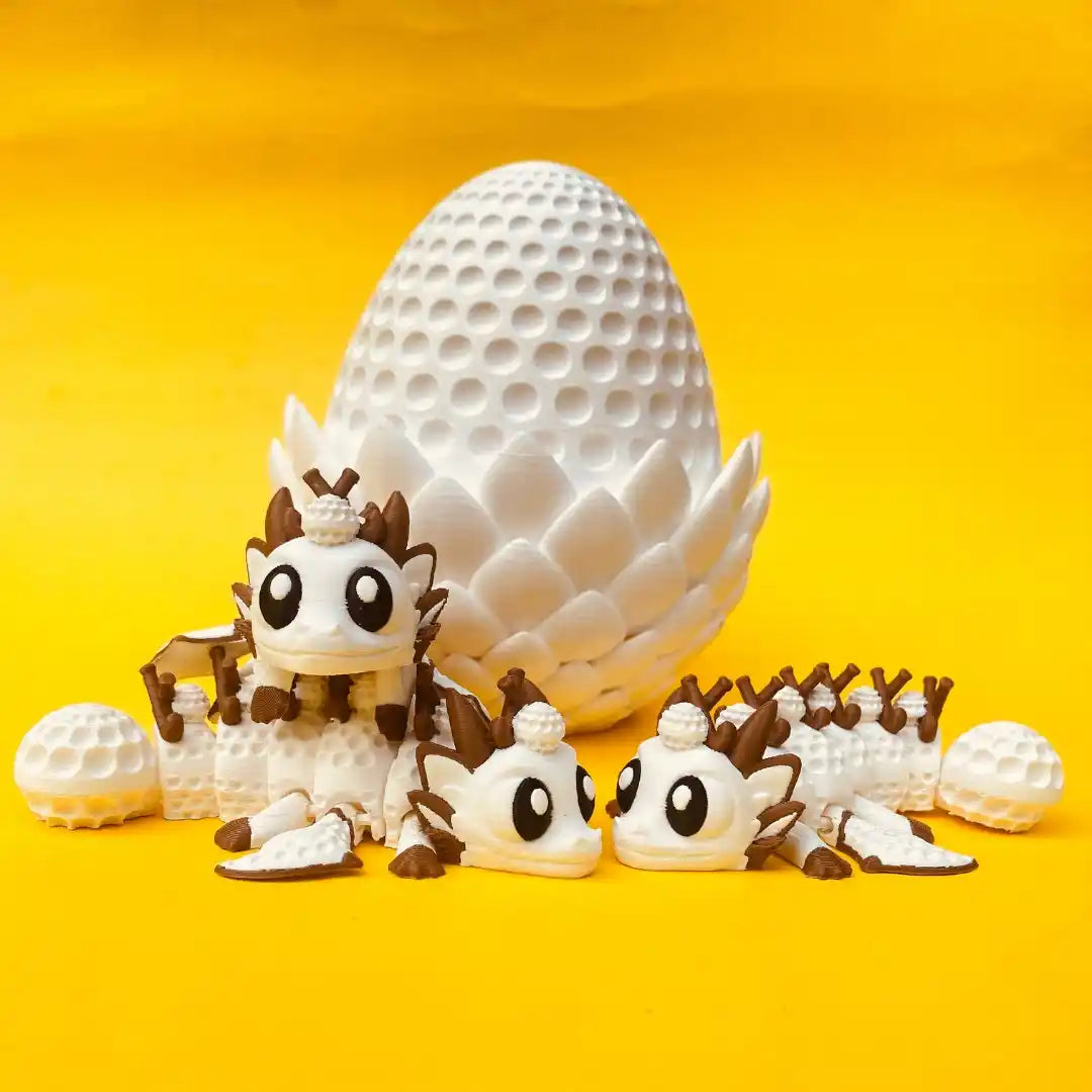 Themed Mini Dragons - Themed Dragons with Matching Eggs - 3D Printed Articulating Figure