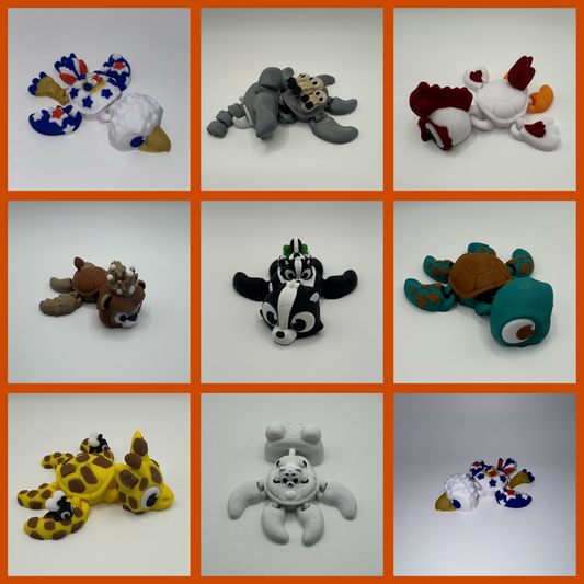 Animal Fusion Turtles - Ultimate Mashup Turtles - 3D Printed Articulating Figure