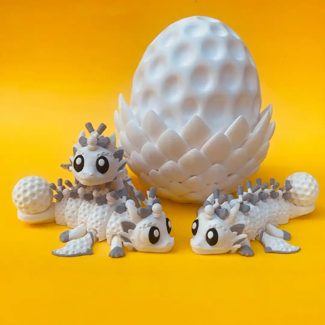 Themed Mini Dragons - Themed Dragons with Matching Eggs - 3D Printed Articulating Figure