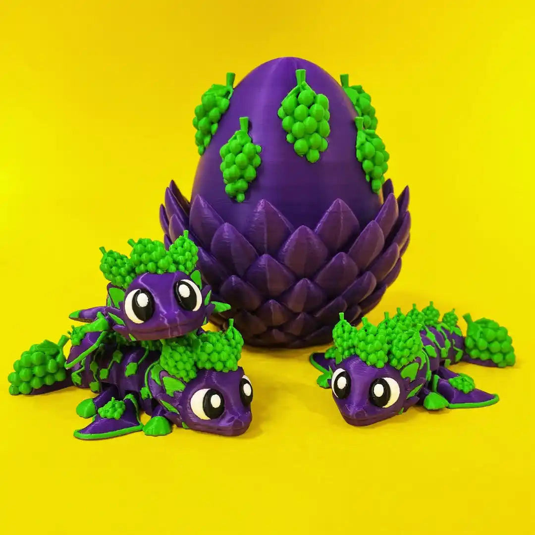 Themed Mini Dragons - Themed Dragons with Matching Eggs - 3D Printed Articulating Figure