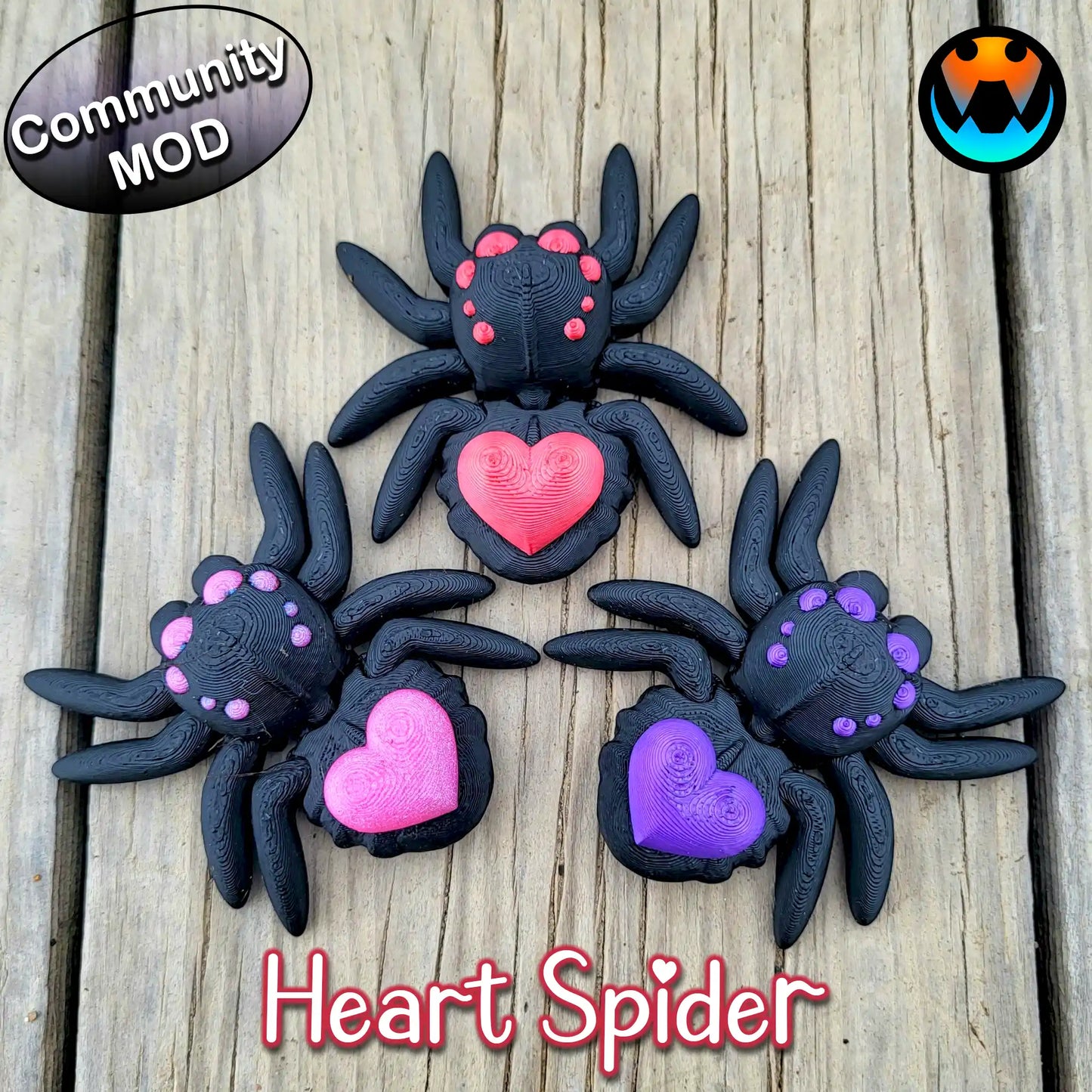 Articulated Themed Spiders - Arachnid Desk Creature - 3D Printed Articulating Figure