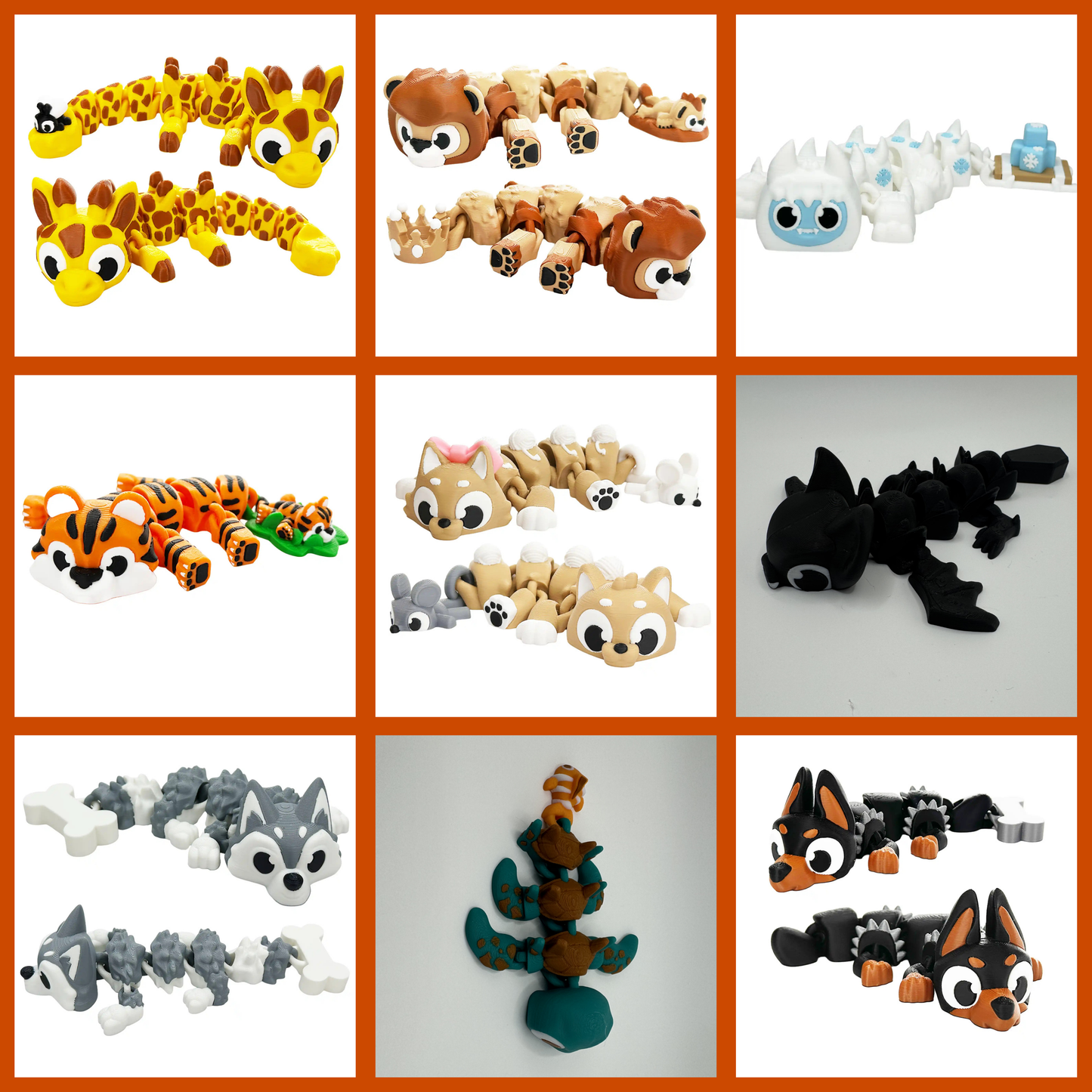Mini Animal Fusion Dragons - Ultimate Mashup Mini Dragons - 3D Printed Articulating Figure
