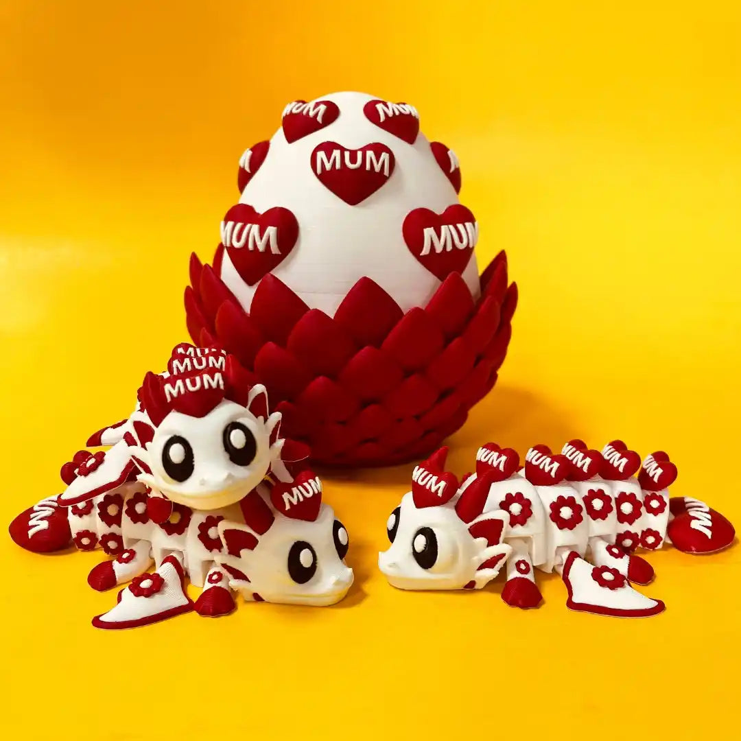 Themed Mini Dragons - Themed Dragons with Matching Eggs - 3D Printed Articulating Figure