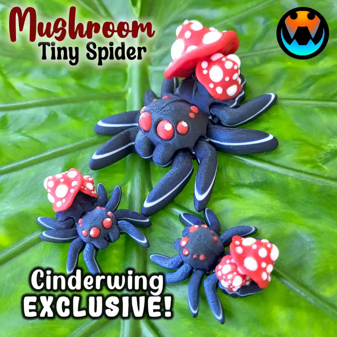 Articulated Themed Spiders - Arachnid Desk Creature - 3D Printed Articulating Figure
