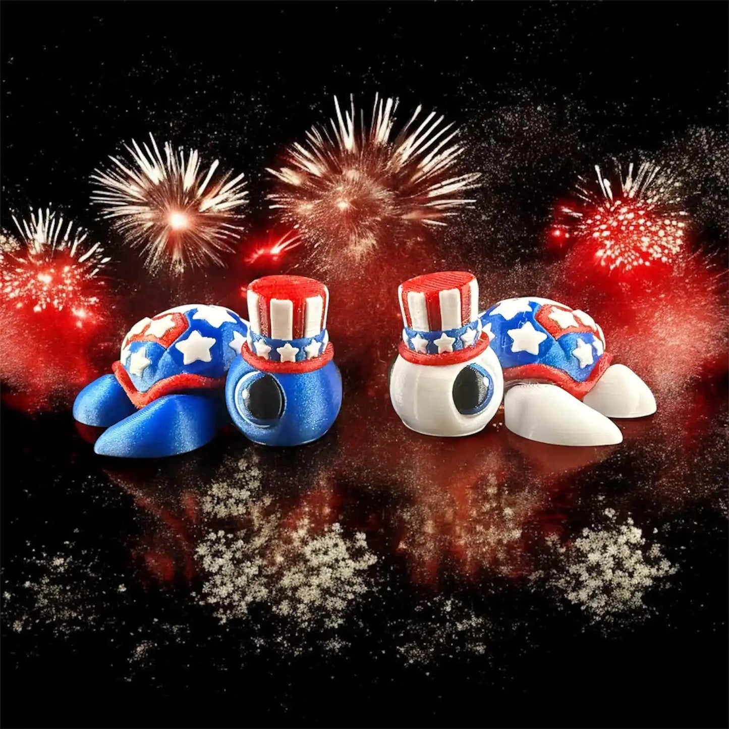 Military Turtles - Patriotic Themed Desk Creature - 3D Printed Articulating Figure