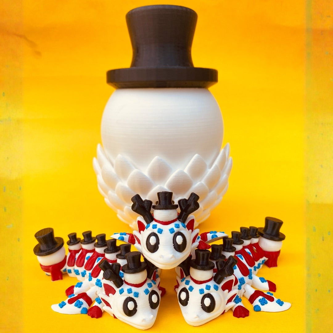 Themed Mini Dragons - Themed Dragons with Matching Eggs - 3D Printed Articulating Figure
