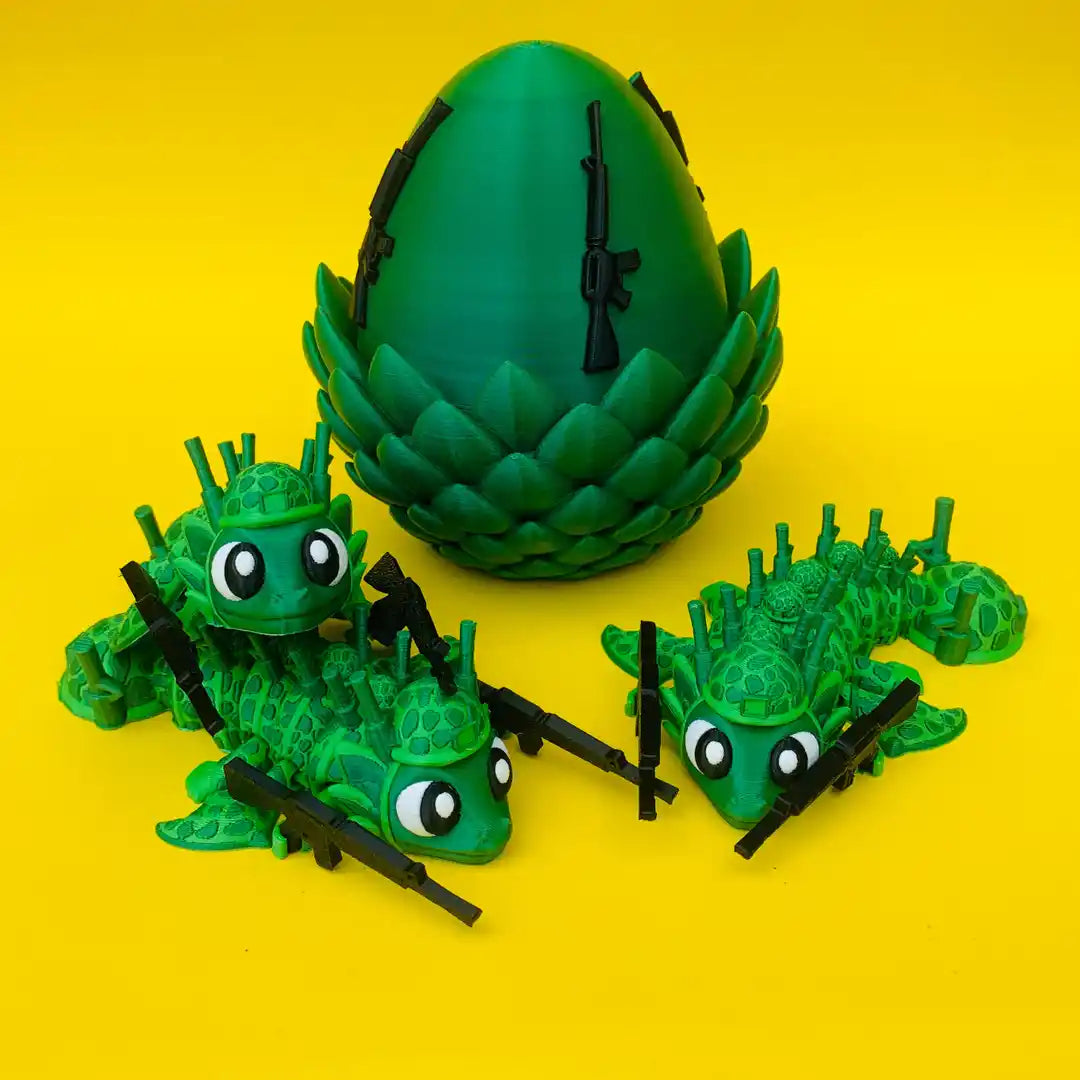 Themed Mini Dragons - Themed Dragons with Matching Eggs - 3D Printed Articulating Figure