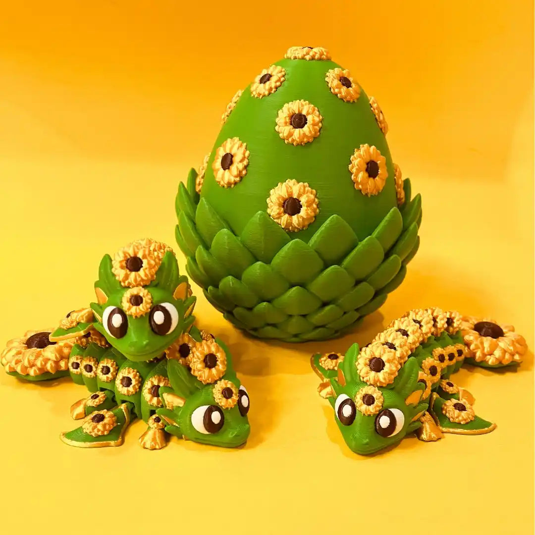 Themed Mini Dragons - Themed Dragons with Matching Eggs - 3D Printed Articulating Figure