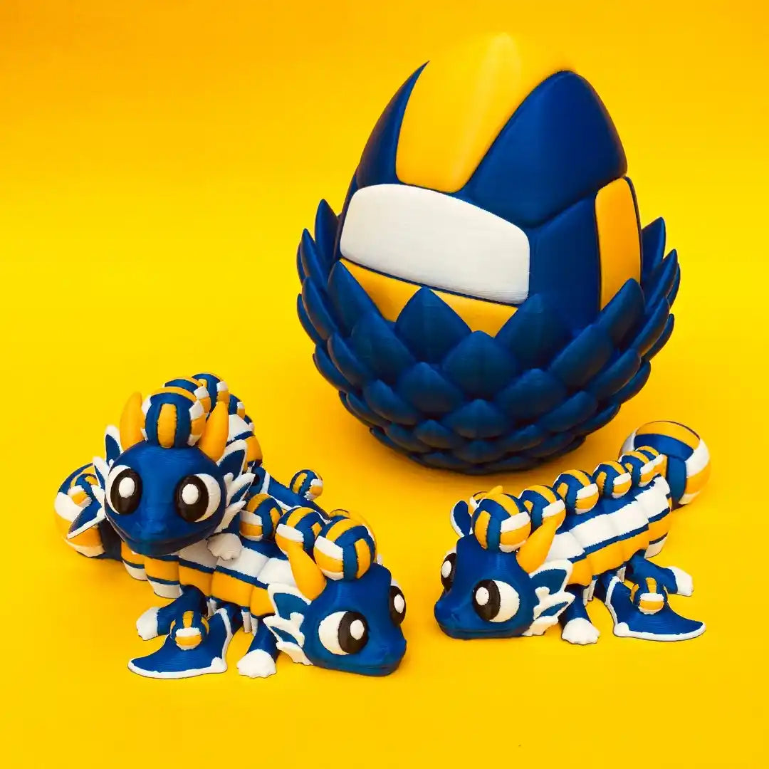 Themed Mini Dragons - Themed Dragons with Matching Eggs - 3D Printed Articulating Figure
