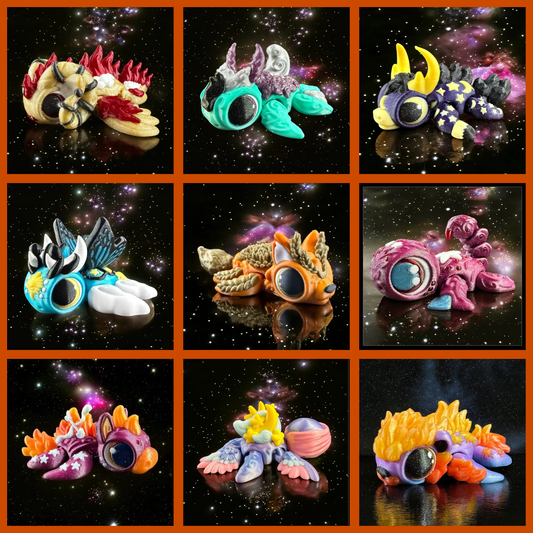 Zodiac Turtles - Astrology Themed Desk Creature - 3D Printed Articulating Figure